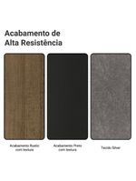 Conjunto Sala De Jantar Tampo De Madeira 6 Cadeiras Rustic/preto/silver Minsk Madesa