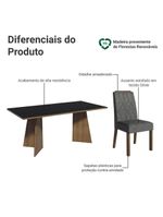 Conjunto Sala De Jantar Tampo De Madeira 6 Cadeiras Rustic/preto/silver York Madesa