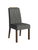 Conjunto Sala De Jantar Tampo De Madeira 6 Cadeiras Rustic/preto/silver York Madesa