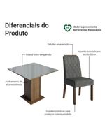 Conjunto Sala De Jantar Tampo De Vidro 4 Cadeiras Rustic/cinza/silver Capri Madesa