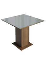 Conjunto Sala De Jantar Tampo De Vidro 4 Cadeiras Rustic/cinza/silver Capri Madesa