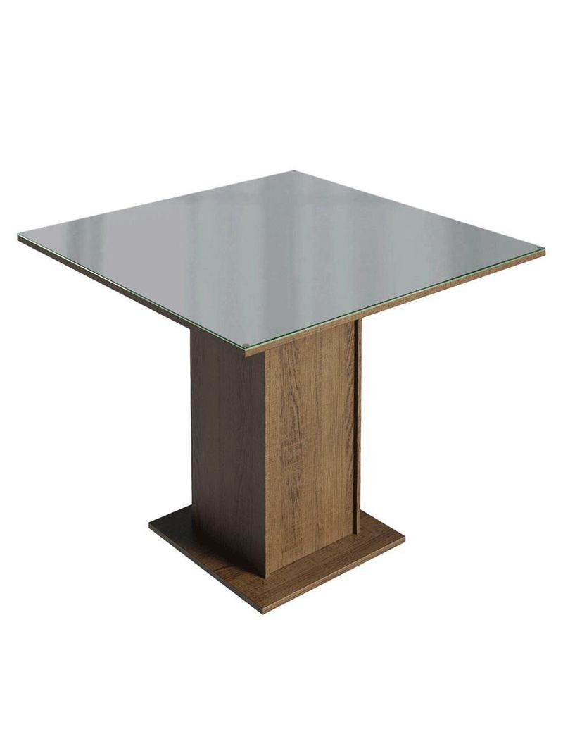 Conjunto Sala De Jantar Tampo De Vidro 4 Cadeiras Rustic/cinza/silver Capri Madesa