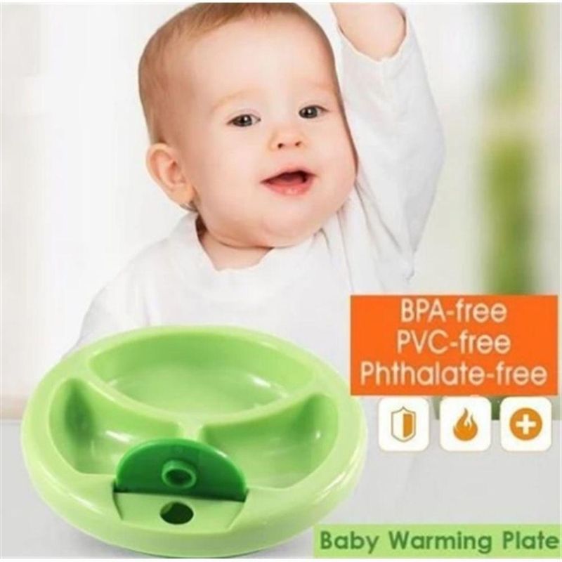 Prato Infantil Termico com Ventosa Sistema de Aquecimento com Agua Morna 3 Divisorias Base