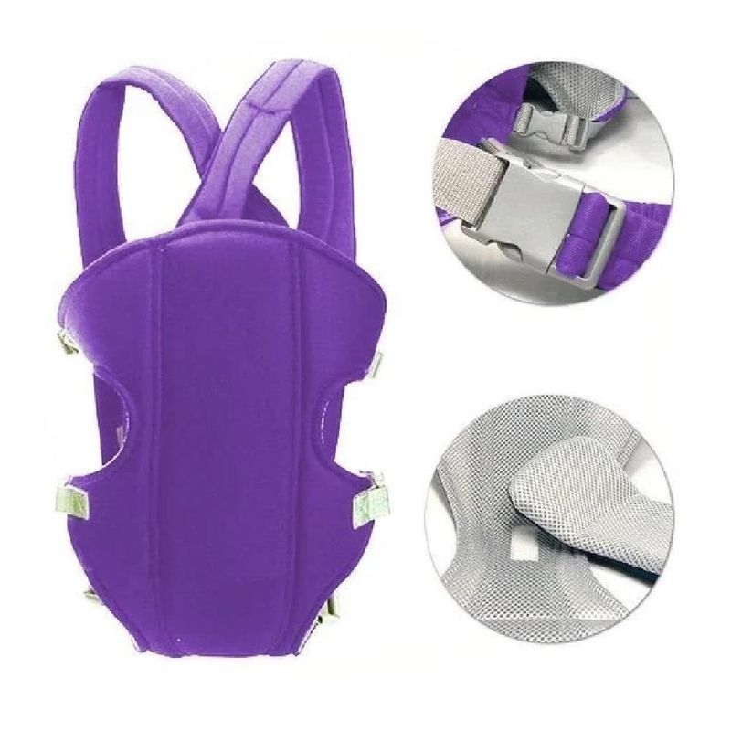 Canguru para Bebe Ergonomico 3 Posicoes Suporte Seguro Design Ajustavel Leve Portatil Roxo
