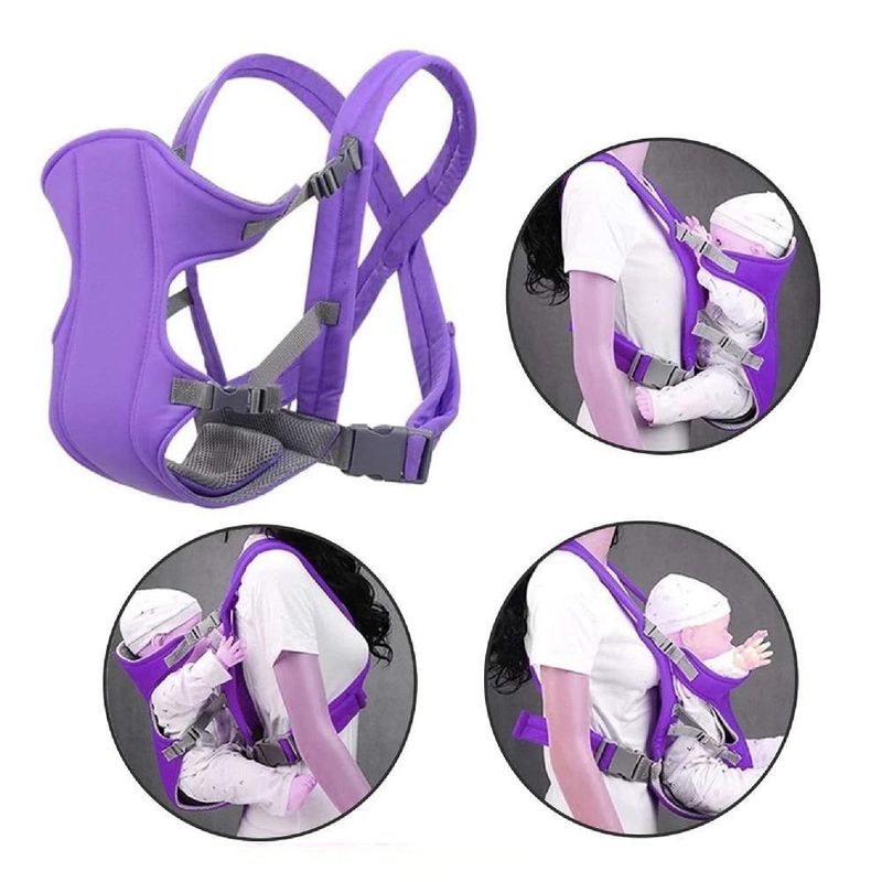 Canguru para Bebe Ergonomico 3 Posicoes Suporte Seguro Design Ajustavel Leve Portatil Roxo