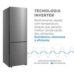 Refrigerador Midea Frost Free Inverse 401L Inverter Inox Bivolt (MDRB548FGD463)