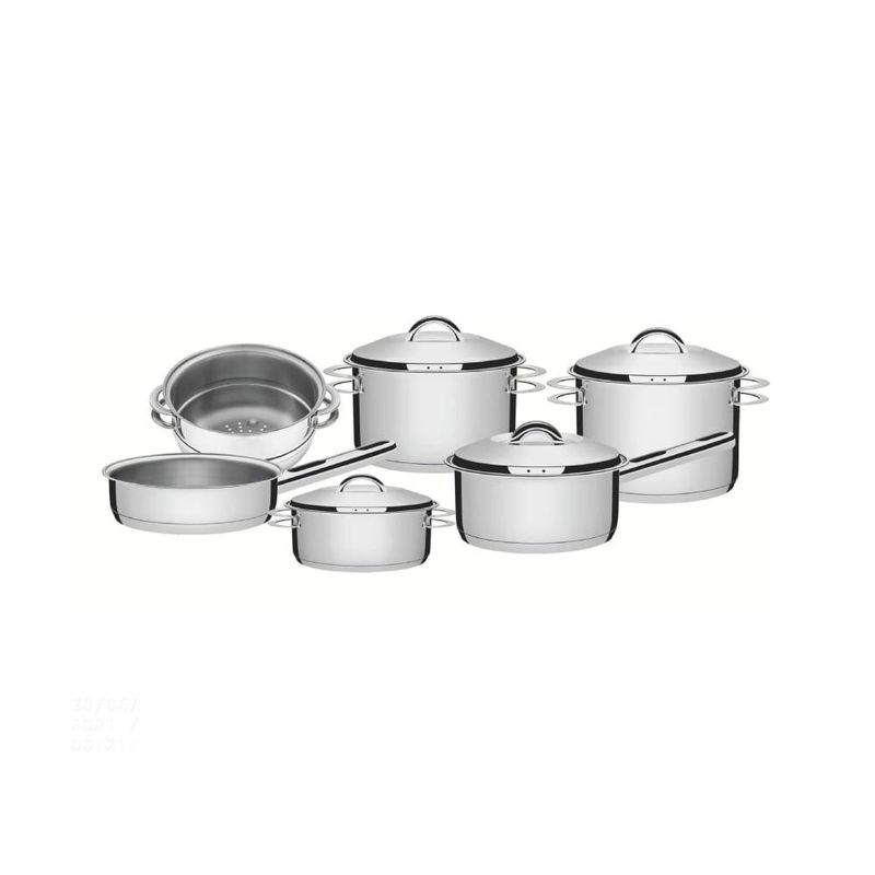 Jogo de panelas aço inox solar 6 peças tramontina