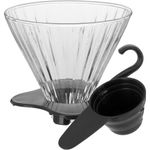 Suporte filtro café borosilicato transparente com acessório