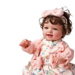 Bebê Reborn Menina Olhos Abertos Realista Corpo De Pano Macio