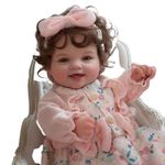 Bebê Reborn Menina Olhos Abertos Realista Corpo De Pano Macio