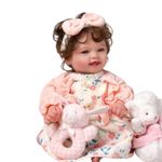 Bebê Reborn Menina Olhos Abertos Realista Corpo De Pano Macio