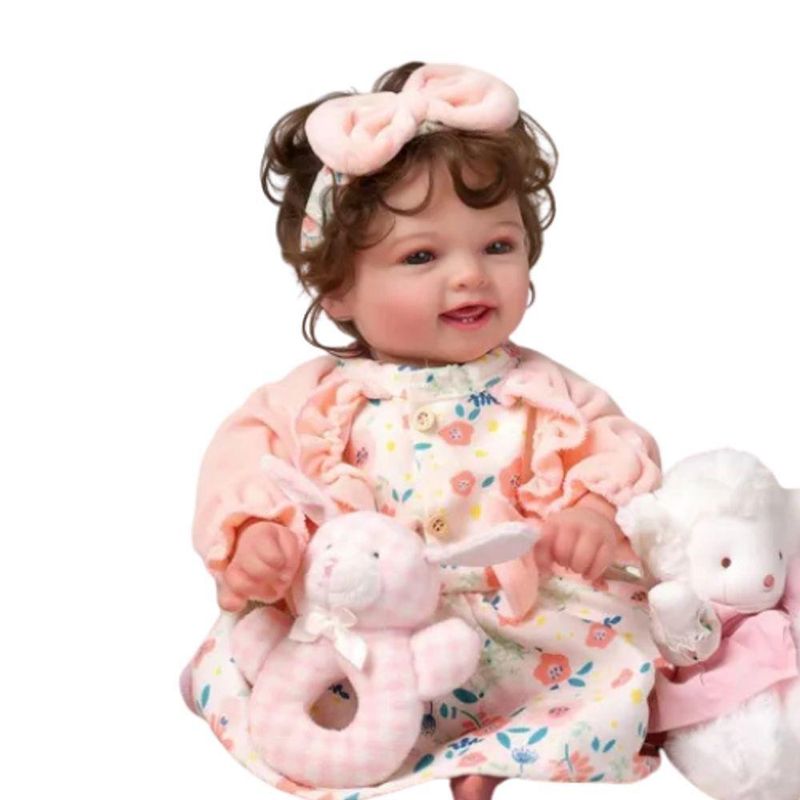 Bebê Reborn Menina Olhos Abertos Realista Corpo De Pano Macio