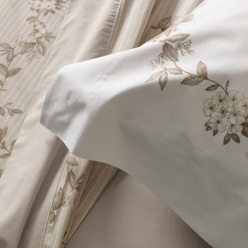 Jogo de Cama Solteiro 4 Peças Algodão Lux 200 Fios Floral Preto Altenburg