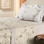 Jogo de Cama Solteiro 4 Peças Algodão Lux 200 Fios Floral Preto Altenburg