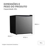 Frigobar Midea Inverter 45L Bivolt Prata MDRD086FGD503