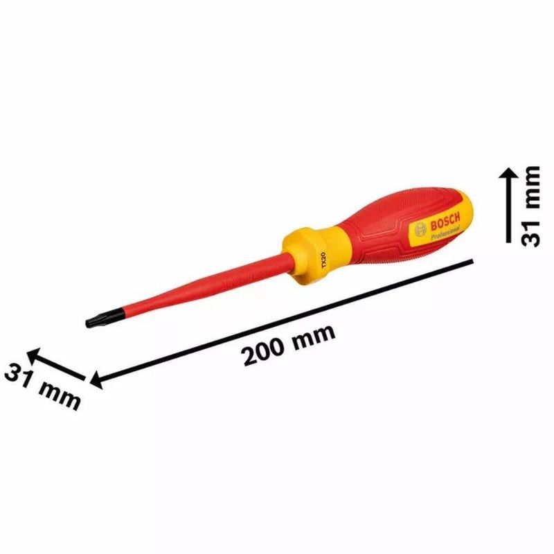 Chave VDE Torx TX 20 x 100 milímetros 1000 volts BOSCH