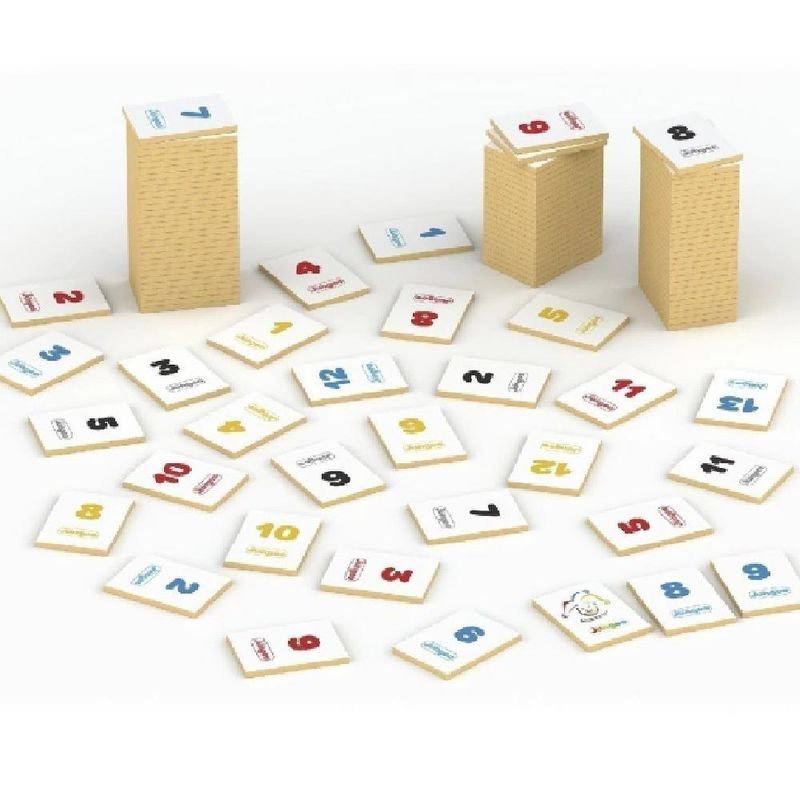 Jogo de Tabuleiro Rummi Game Kub Madeira Educativo 106 Cartas 4 Suportes Mdf Crianca Adulto