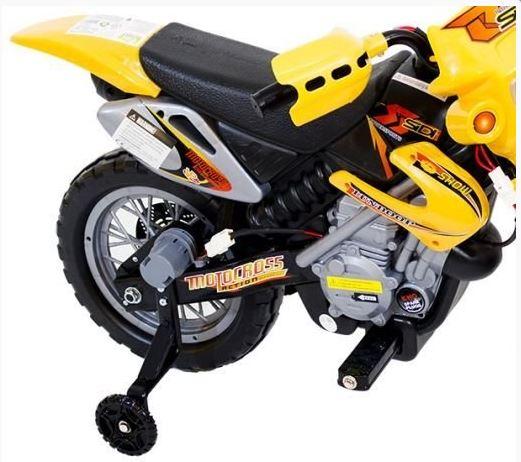 Moto elétrica infantil motocross amarela - bel brink