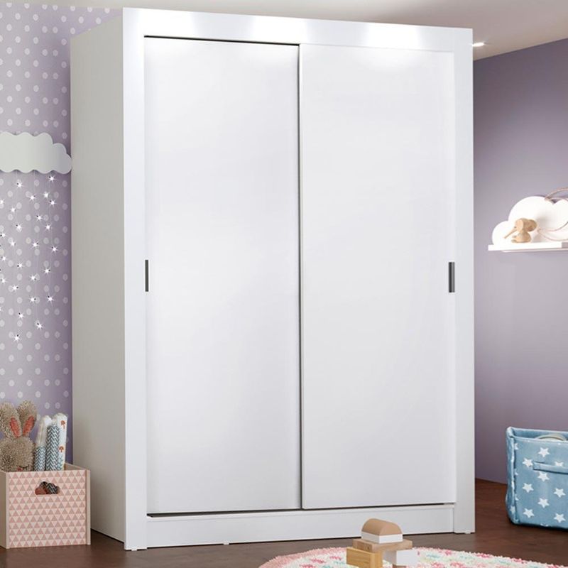 Guarda-roupa infantil madesa bento 2 portas de correr 2 gavetas - branco