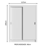 Guarda-roupa infantil madesa bento 2 portas de correr 2 gavetas - branco