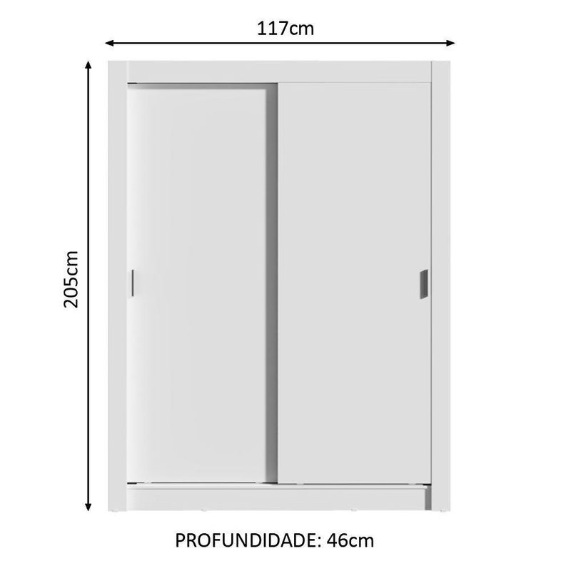Guarda-roupa infantil madesa bento 2 portas de correr 2 gavetas - branco