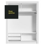 Guarda-roupa infantil madesa bento 2 portas de correr 2 gavetas - branco