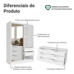 Quarto infantil completo guarda roupa 2 portas 2 gavetas com espelho e cômoda madesa