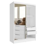 Quarto infantil completo guarda roupa 2 portas 2 gavetas com espelho e cômoda madesa