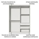 Guarda-roupa infantil madesa nick 2 portas de correr - branco