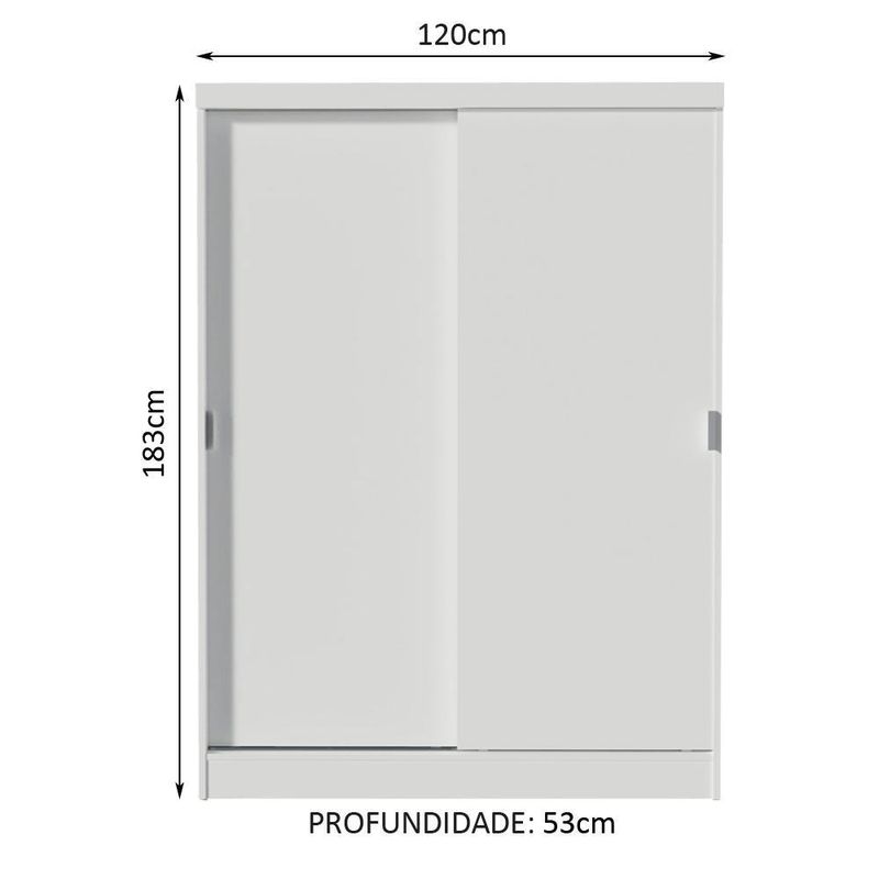 Guarda-roupa infantil madesa nick 2 portas de correr - branco