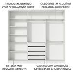 Guarda roupa infantil 100% mdf madesa logan 3 portas de correr - branco