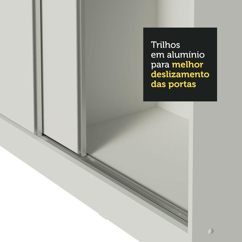 Guarda roupa infantil 100% mdf madesa logan 3 portas de correr - branco