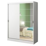 Guarda-roupa infantil madesa nick 2 portas de correr com espelho - branco