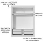 Guarda-roupa infantil madesa theo 2 portas de correr de espelho 4 gavetas