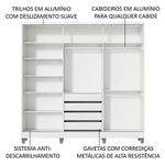 Guarda roupa infantil 100% mdf madesa logan 3 portas de correr de espelho com pés - branco