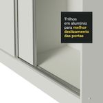 Guarda roupa infantil 100% mdf madesa logan 3 portas de correr de espelho com pés - branco