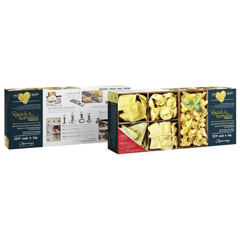 Conjunto de acessórios para pasta eppicotispai em madeira e inox – 8 peças