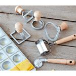 Conjunto de acessórios para pasta eppicotispai em madeira e inox – 8 peças