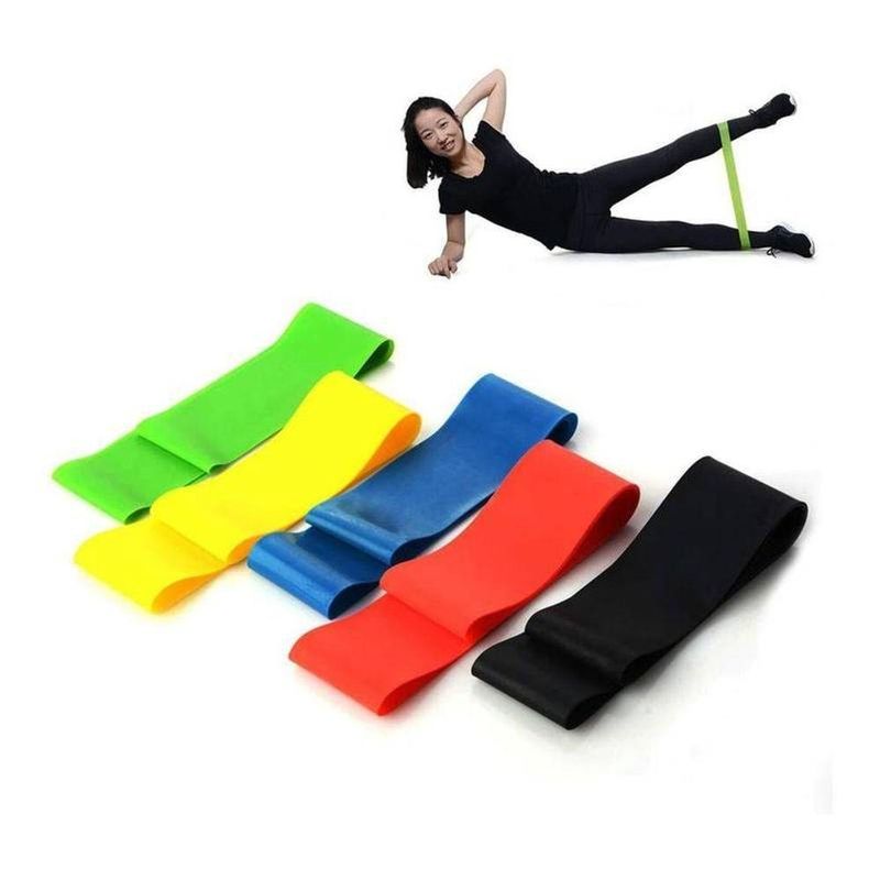 Faixa Elástica para Exercícios Kit 05 Super Band Diferentes Resistências Thor