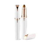 Kit Depilador Caneta Depiladora para Sobrancelhas Branco Flawless Recarregável USB LED