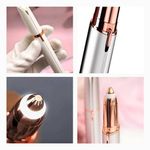 Kit Depilador Caneta Depiladora para Sobrancelhas Branco Flawless Recarregável USB LED