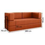 Sofá Cama Modular New Monaco 2 Lugares 180CM Corino Dallas Vns Concept