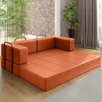 Sofá Cama Modular New Monaco 2 Lugares 180CM Corino Dallas Vns Concept