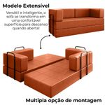 Sofá Cama Modular New Monaco 2 Lugares 180CM Corino Dallas Vns Concept
