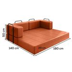 Sofá Cama Modular New Monaco 2 Lugares 180CM Corino Dallas Vns Concept