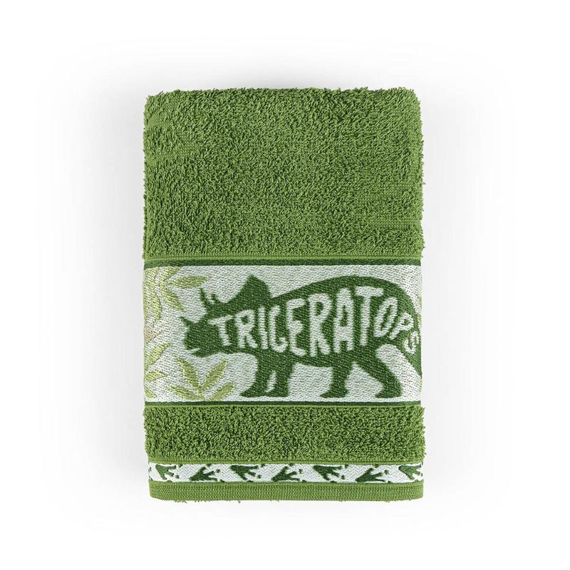 Toalha de banho avulsa minimi infantil 100% algodão - 1,15m x 75cm - jurássico dinossauro - verde