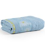 Toalha de banho avulsa minimi infantil 100% algodão - 1,15m x 75cm - margarida - azul