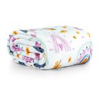 Manta cobertor lutti solteiro infantil  220g/m² 2,20x1,50m fofinha não desbota arco Íris rainbow rosa