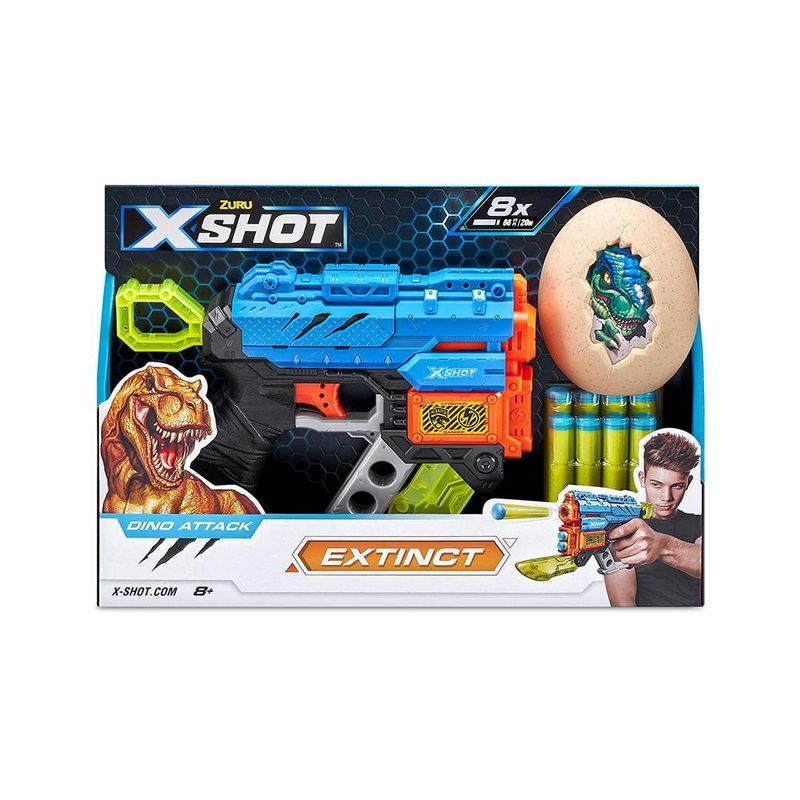 Lançador de dardos x-shot - dino attack - extinc blue