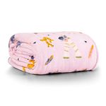 Manta cobertor lutti solteiro infantil  220g/m² 2,20x1,50m fofinha não desbota foxy raposinha rosa